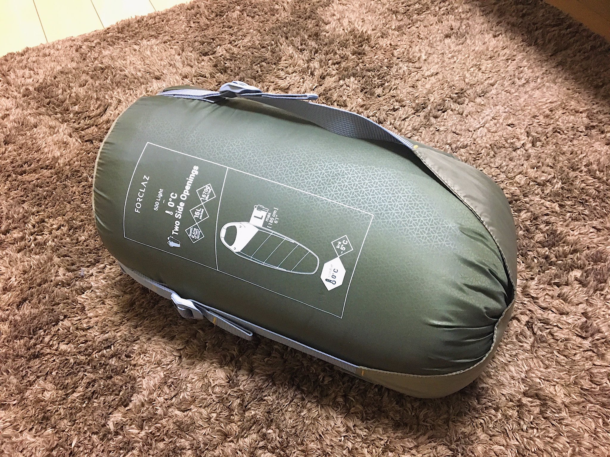 DECATHLON ・フォルクラシュラフ寝袋 TREK 500 0°C FORCLAZ (フォルクラ) キャンプ・ 登山・トレッキング シュラフ